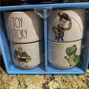 Rae Dunn Disney Pixar TOY STORY Ramekin set of 4 - Brand new  -Buzz, Woody & Rex